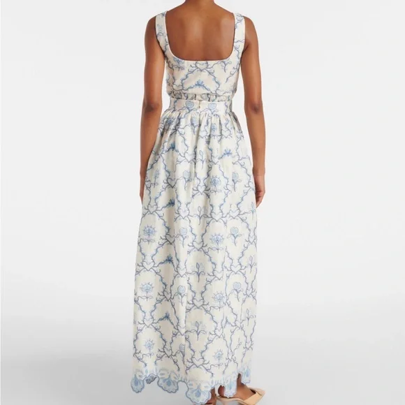 NWT AGUA BY AGUA BENDITA Tangelo floral linen maxi skirt - Picture 2 of 6